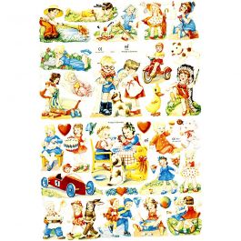 Vintage-Glanzbilder, KInder, Blatt 16,5x23,5 cm, 2 Bl./ 1 Pck [HOB-19362]