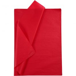 Papier de Soie, feuille 50x70 cm, 17 gr, rouge, 10 flles/ 1 Pq. [HOB-200883]