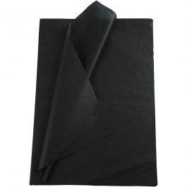 Papier de Soie, feuille 50x70 cm, 17 gr, noir, 10 flles/ 1 Pq. [HOB-200889]