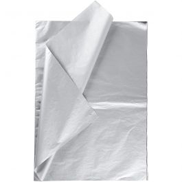 Seidenpapier, Blatt 50x70 cm, 17 g, Silber, 6 Bl./ 1 Pck [HOB-200892]