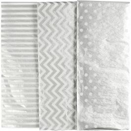 Seidenpapier, Blatt 50x70 cm, 17 g, Silber, 6 Bl./ 1 Pck [HOB-200893]