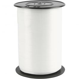 Kräuselband, B 10 mm, Glänzend, Weiß, 250 m/ 1 Rolle [HOB-20202]
