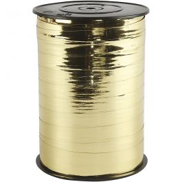 Kräuselband, B 10 mm, Glänzend, Metalic-gold, 250 m/ 1 Rolle [HOB-20220]