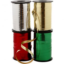 Ruban cadeau, L : 10 mm, brillante, 4x250 m/ 1 Pq. [HOB-20225]