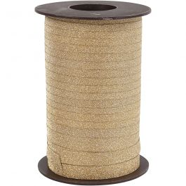 Ruban cadeau, L : 10 mm, paillettes, or, 100 m/ 1 rouleau [HOB-20228]