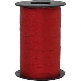 Ruban cadeau, L : 10 mm, paillettes, rouge, 100 m/ 1 rouleau [HOB-202414]