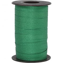 Ruban cadeau, L : 10 mm, paillettes, vert, 100 m/ 1 rouleau [HOB-202415]