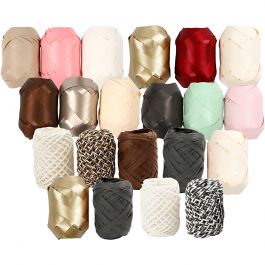 Ruban cadeau, L : 10 mm, beige parelmoer, 12x3 rouleau/ 1 Pq. [HOB-202429]