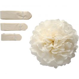 Pompons en papier, d 20+24+30 cm, 16 gr, blanc cassé, 3 pièces/ 1 Pq. [HOB-20472]
