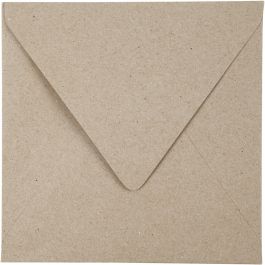 Enveloppe recyclée, dimension enveloppes 16x16 cm, 120 gr, naturel, 50 pièces/ 1 Pq. [HOB-20524]