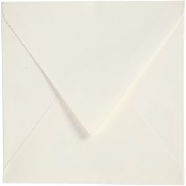 Enveloppes, dimension enveloppes 16x16 cm, 120 gr, blanc cassé, 50 pièces/ 1 Pq. [HOB-20527]