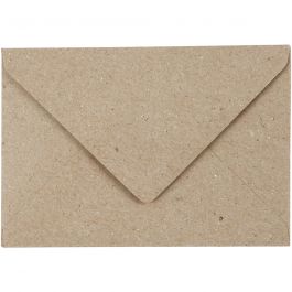 Enveloppe recyclée, dimension enveloppes 7,8x11,5 cm, 120 gr, naturel, 50 pièces/ 1 Pq. [HOB-20531]