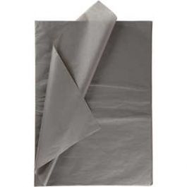 Papier de soie, feuille 50x70 cm,  14 gr, gris, 25flles [HOB20815]