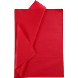 Papier de soie, feuille 50x70 cm,  14 gr, rouge, 25flles [HOB20863]