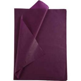 Papier de soie, feuille 50x70 cm,  14 gr, bordeaux, 25flles [HOB20865]