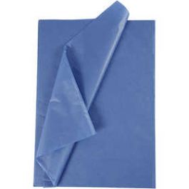 Papier de soie, feuille 50x70 cm,  14 gr, bleu, 25flles [HOB20866]