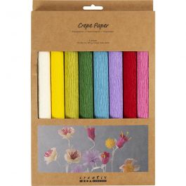 Krepppapier, Blatt 25x60 cm, Kreppanteil: 180%, 105 g, Standard-Farben, 8 Bl./ 1 Pck [HOB-209003]