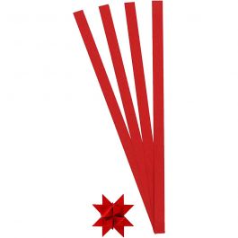 Bandes de papier étoiles, L : 45 cm, d 4,5 cm, L : 10 mm, rouge, 100 bandes/ 1 Pq. [HOB-209320]