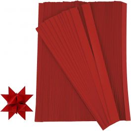 Bandes de papier étoiles, L : 45 cm, d 4,5 cm, L : 10 mm, rouge, 500 bandes/ 1 Pq. [HOB-20932]