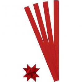 Bandes de papier étoiles, L : 45 cm, d 6,5 cm, L : 15 mm, rouge, 100 bandes/ 1 Pq. [HOB-209340]