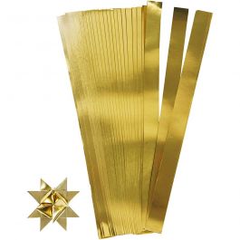 Bandes de papier étoiles, L : 45 cm, d 6,5 cm, L : 15 mm, or, 100 bandes/ 1 Pq. [HOB-20937]