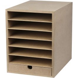 Unité de rangement pour papier, H : 31,5 cm, P: 32 cm, L : 24,3 cm, A4, 1 pièce [HOB-21008]