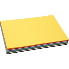 Farbkarton, A4, Blatt 210x297 mm, 180 g, Sortierte Farben, 12x10 Bl./ 1 Pck [HOB-214270]