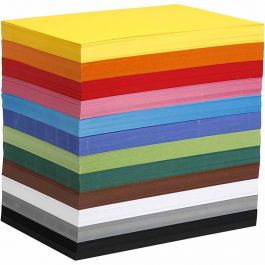 Farbkarton, A4, Blatt 210x297 mm, 180 g, Sortierte Farben, 1200 Bl. sort./ 1 Pck [HOB-21427]