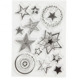 Timbres designs, dim. 10,5x15 cm, , étoiles, 1flles [HOB-21585]