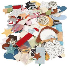 Stanzformen aus Handgeschöpftem Papier - Sortiment, Größe 25-130 mm, 110-150 g, 100 g/ 1 Pck [HOB-21639]