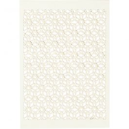 Papier cartonné motif dentelle, feuille 10,5x15 cm, 200 gr, blanc cassé, 10 pièces/ 1 Pq. [HOB-216921]