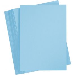 Papier Cartonné, A4, feuille 210x297 mm, 180 gr, bleu clair, 100 flles/ 1 Pq. [HOB-217056]