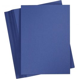 Papier Cartonné, A4, feuille 210x297 mm, 180 gr, bleu foncé, 100 flles/ 1 Pq. [HOB-217066]