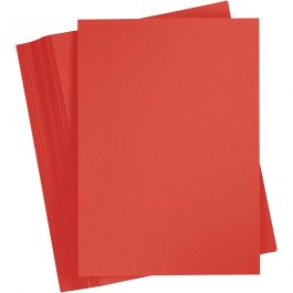 Papier Cartonné, A4, feuille 210x297 mm, 180 gr, rouge, 100 flles/ 1 Pq. [HOB-21714]