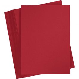 Papier Cartonné, A4, feuille 210x297 mm, 180 gr, rouge cerise, 100 flles/ 1 Pq. [HOB-21715]