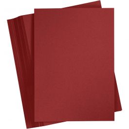 Papier Cartonné, A4, feuille 210x297 mm, 180 gr, rouge foncé, 100 flles/ 1 Pq. [HOB-21729]