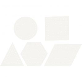 Stickkarton, Geometrische Formen, Größe 10-17 cm, Weiß, 20 Stk/ 1 Pck [HOB-21949]
