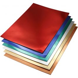 Metallic-Folienkarton, A4, Blatt 210x297 mm, 280 g, Sortierte Farben, 30 Bl. sort./ 1 Pck [HOB-22082]