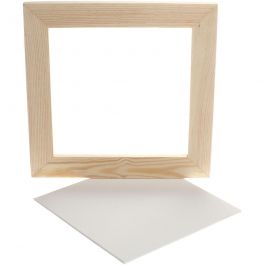 Leinwandplatte mit Holzrahmen, Größe 20x20x0,3 cm, Weiß, 1 Stk [HOB-226220]