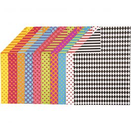 Papier Cartonné à Motifs, A4, feuille 210x297 mm, 250 gr, ass. de couleurs, 200 flles ass./ 1 Pq. [HOB-22985]
