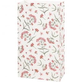 Papiertüten, Blumen, H 21 cm, Größe 6x12 cm, 80 g, 8 Stk/ 1 Pck [HOB-231350]