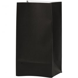 Papiertüten, Schwarz,  17 cm,  6x9 cm, 80 g, 10 Stk/ 1 Pck [HOB-23156]