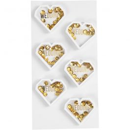 Shaker Sticker, T 4 mm, L 32 mm, B 38 mm, Weiß, 6 Stk/ 1 Pck [HOB-23198]