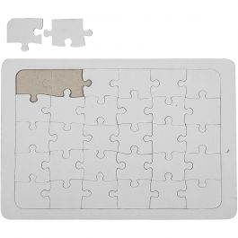 Puzzles à décorer, dim. 21x30 cm, blanc, 1pièce/ 1 pièce [HOB-233460]
