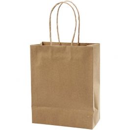 Papiertüten, H 23 cm, B 18x9 cm, 125 g, Braun, 10 Stk/ 1 Pck [HOB-23369]