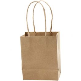 Papiertüten, H 17 cm, B 12x7 cm, 125 g, Braun, 10 Stk/ 1 Pck [HOB-23371]