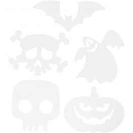 Motifs d'Halloween, dim. 25x17 cm, 230 gr, blanc, 16 pièces/ 1 Pq. [HOB-234610]