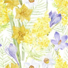 Serviettes de table, fleurs de printemps, dim. 33x33 cm, 20 pièce/ 1 Pq. [HOB-234721]