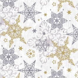 Serviettes de table, Étoiles argentées délicates, dim. 33x33 cm, 20 pièces/ 1 Pq. [HOB-234726]
