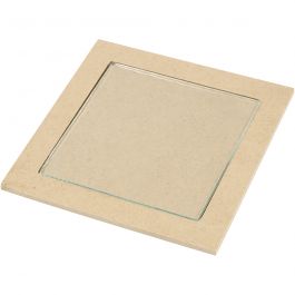 Untersetzer mit Glasplatte, Größe 15x15x0,5 cm, 6 Stk/ 1 Pck [HOB-23607]